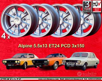 4 pz. cerchi Renault Alpine 5.5x13 silver R12 R15 