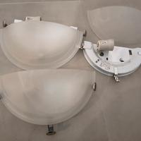 3 applique in vetro E27 per interni con lampadina