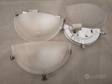 3 applique in vetro E27 per interni con lampadina