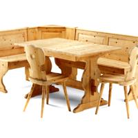 Giropanca + tavolo + vetrina legno di pino.