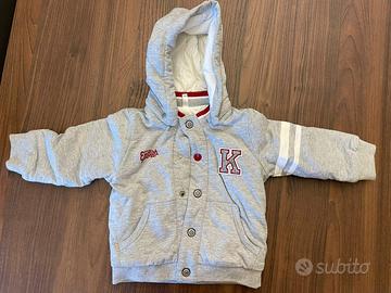 Felpa con bottoni e cappuccio bimbo 9 mesi