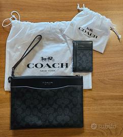 Set Pochette + Portafoglio Originale COACH 100%
