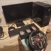 Computer da gamer setup completo + volante e pedal