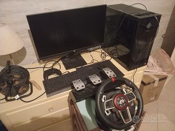 Computer da gamer setup completo + volante e pedal