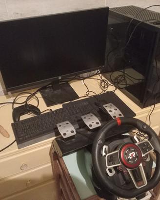 Computer da gamer setup completo + volante e pedal