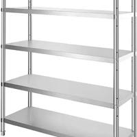 Scaffale in acciaio inox per alimenti.