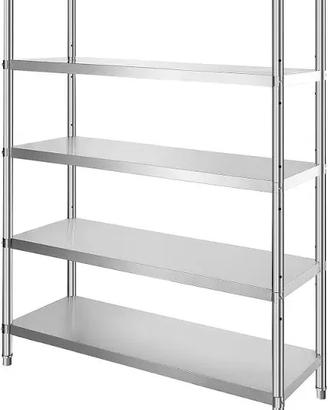 Scaffale in acciaio inox per alimenti.
