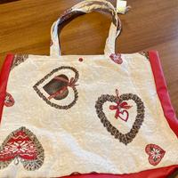 Borsa grande in tessuto cuori