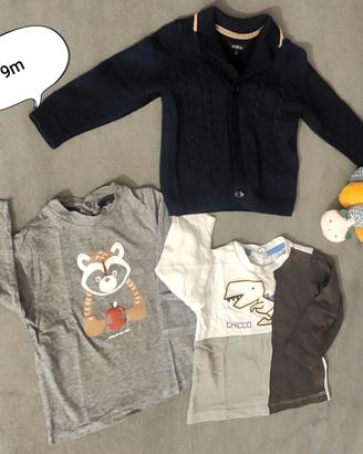 Set maglione e magliette 9 mesi