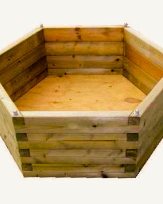 Fioriera in vero legno, larghezza 1 metro