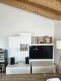 Mobili soggiorno moderno bianco/rovere