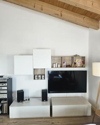 Mobili soggiorno moderno bianco/rovere