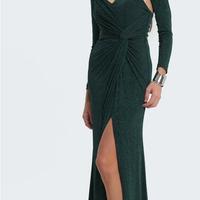 Abito in lurex senza spalline con scollo a cuore
