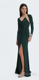 Abito in lurex senza spalline con scollo a cuore