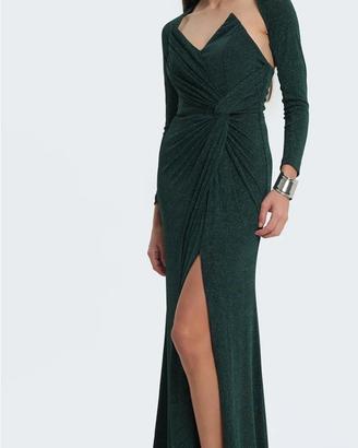 Abito in lurex senza spalline con scollo a cuore