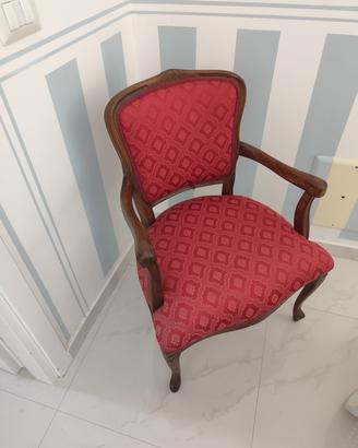 sedia da camera in stoffa di san leucio restaurata