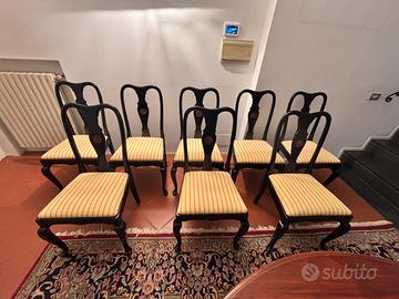 10 sedie classiche, fatte da tappezziere imbottite