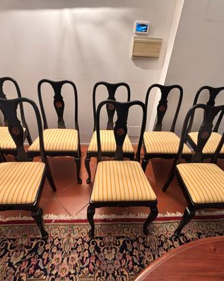 10 sedie classiche, fatte da tappezziere imbottite