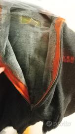 felpa giaccone con interno in pelo e cappuccio