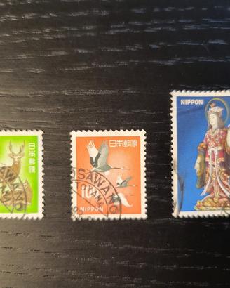 Lotto 3 Francobolli Originali del Giappone-Nippon