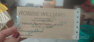 Biglietto concerto Robbie Williams del 97 Firenze