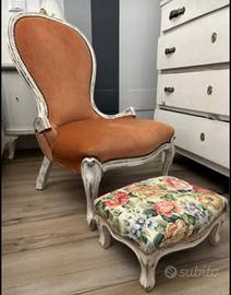 Potroncina shabby con poggia piedi