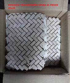 Travertino mosaico spina di pesce 20x29cm