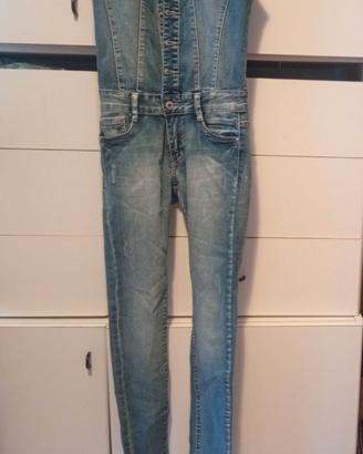 salopette jeans donna XS