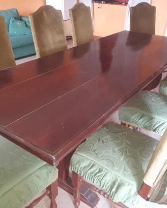 Fratino artigianale d'epoca con 8 sedute