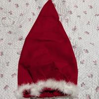 Cappello di Natale rosso con bordo di piume