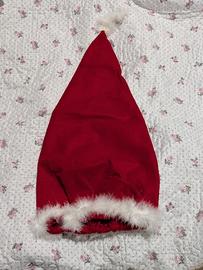 Cappello di Natale rosso con bordo di piume