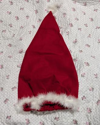 Cappello di Natale rosso con bordo di piume