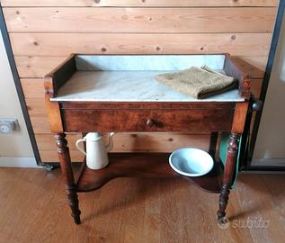 Tavolino consolle da toelette antica in noce  