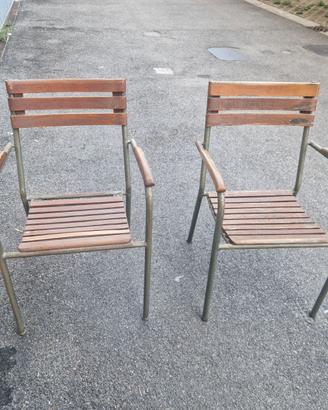 Sedie vintage in legno e metallo