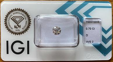 Diamante Naturale Certificato IGI 0.70 ct Rotondo
