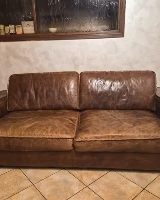 divano in pelle vintage