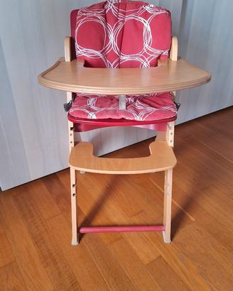 Seggiolone in legno Pali Pappy-Re + Accessori