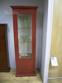 Vetrina 1 porta in legno laccata rossa