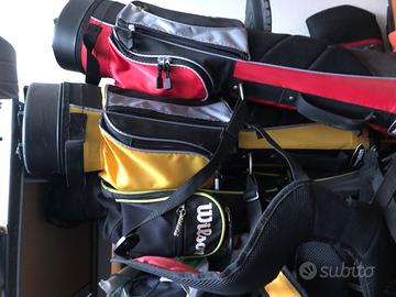 2 sacche da golf complete di mazze  per bamb