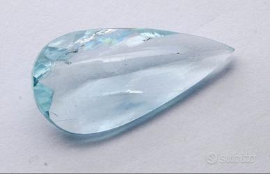 💎Acquamarina naturale 3,65ct taglio pera cert.IGE