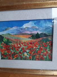 quadro in tessuto e carta