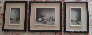 Quadri raffiguranti paesaggio di montagna innevato