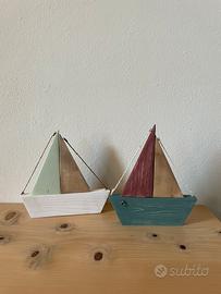 Barchette a Vela in legno fatte a mano