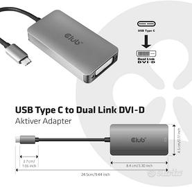 Club 3D - Adattatore attivo USB tipo C a Dual Link