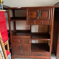 Mobile libreria cinese in legno di cedro