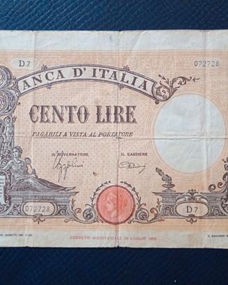 Antica banconota 100 Lire