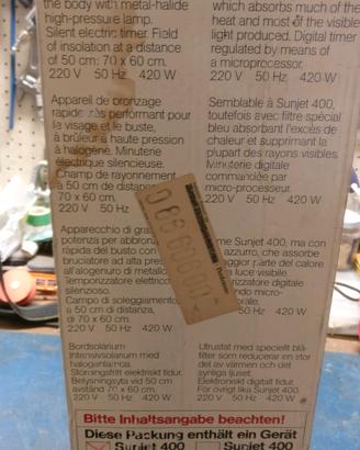 elettrolux lampada abbronzante 