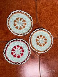 Set 3 presine uncinetto fatte a mano