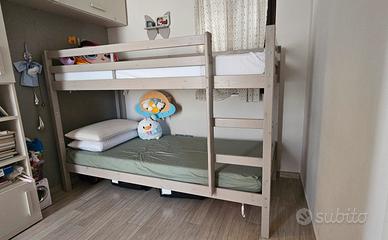 letto a castello in legno