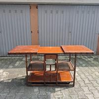 Scrivania consolle con dettagli bambù